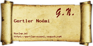 Gertler Noémi névjegykártya